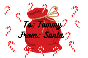 Personalized Candy Cane Stickers Set of 10