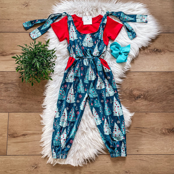 Christmas Holiday Trees Two-piece Overalls