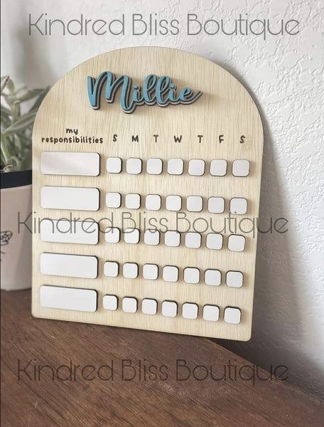 *PREORDER* Personalized Dry Erase Chore Chart