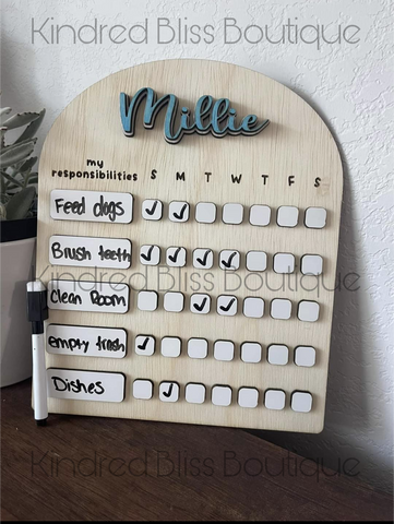 *PREORDER* Personalized Dry Erase Chore Chart