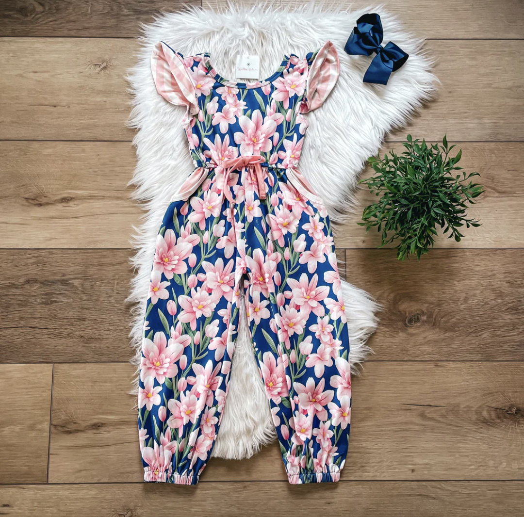 *Preorder* Blooming Blossoms Scoop Back Jumpsuit