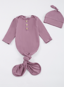 Grape Bamboo Infant Gown and Hat