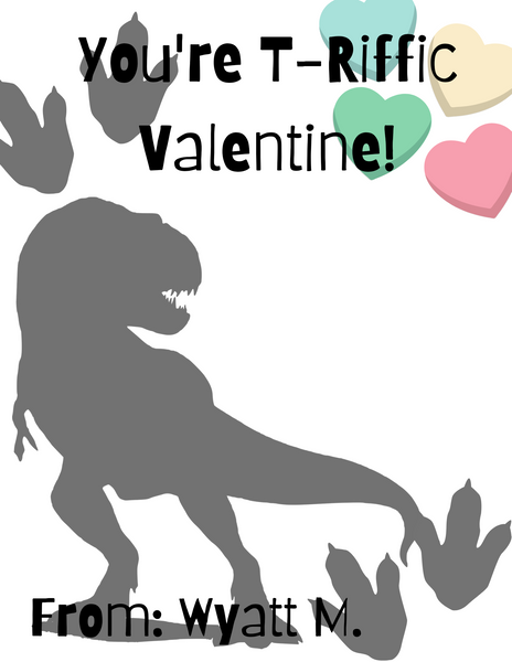 Dinosaur Crayon Valentine's (4 options)