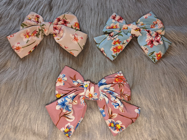 Big Floral hair bows