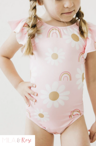 You Are My Sunshine Flutter Short Sleeve Leotard