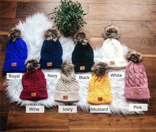Knit Pom Beanies (In Stock)